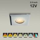 VBD-MTR-9C Recessed LED Light Fixture, 2.5 inch Square Chrome - ledlightsandparts