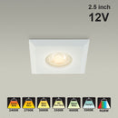 VBD-MTR-9W Recessed LED Light Fixture, 2.5 inch Square White - ledlightsandparts