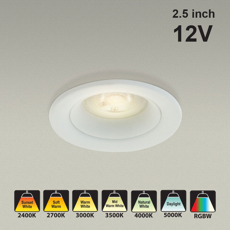 VBD-MTR-10W Recessed LED Light Fixture, 2.5 inch Round White