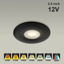 MTR-11B 12V LED Light Fixture, 2.5 inch Round Black