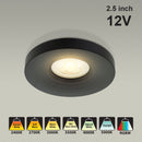 MTR-13B 12V Recessed LED Light Fixture, 2.5 inch Round Black