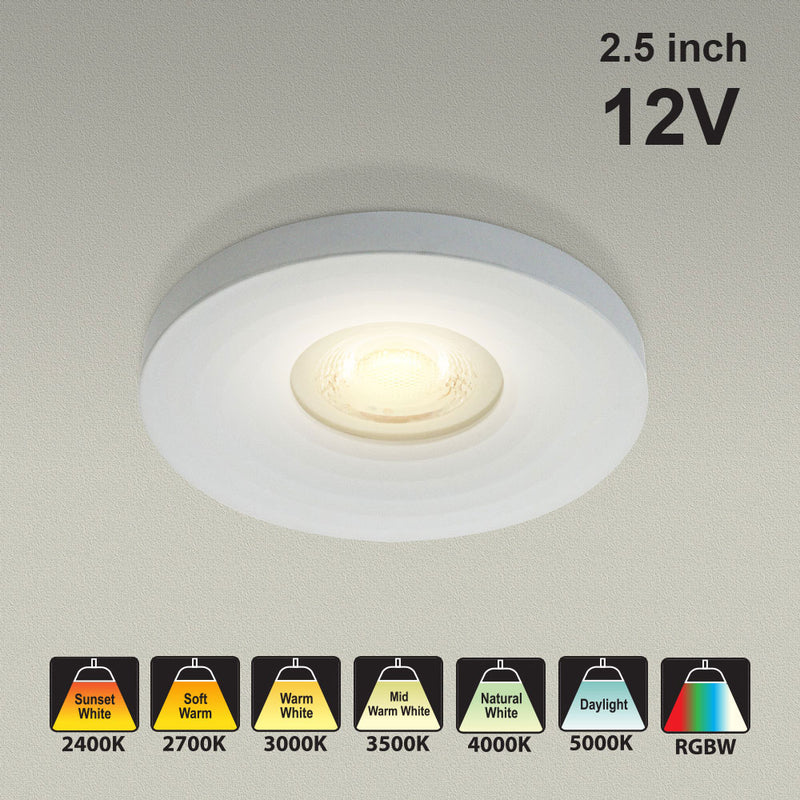 VBD-MTR-13W Recessed LED Light Fixture, 2.5 inch Round White