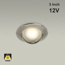 T-68 MR16 Light Fixture (Chrome), 12V 3 inch Round Recessed light Adjustable Gimbal Trim