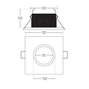 T-62 MR16 Light Fixture (Nickel Chrome), 12V 3 inch Square Pinhole Trim with Frosted Glass Diffuser