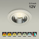 MTR-54T 12V Recessed LED Light Fixture, 3.5 inch Round White