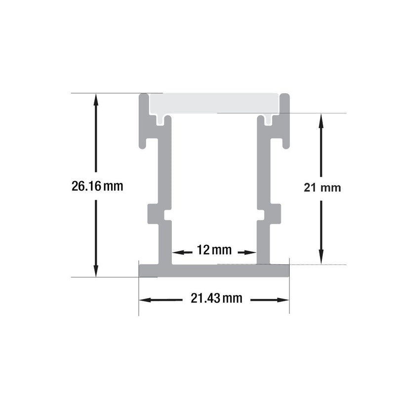 Type 22, Linear In-Ground LED Aluminum Channel, 2Meters (78inches)