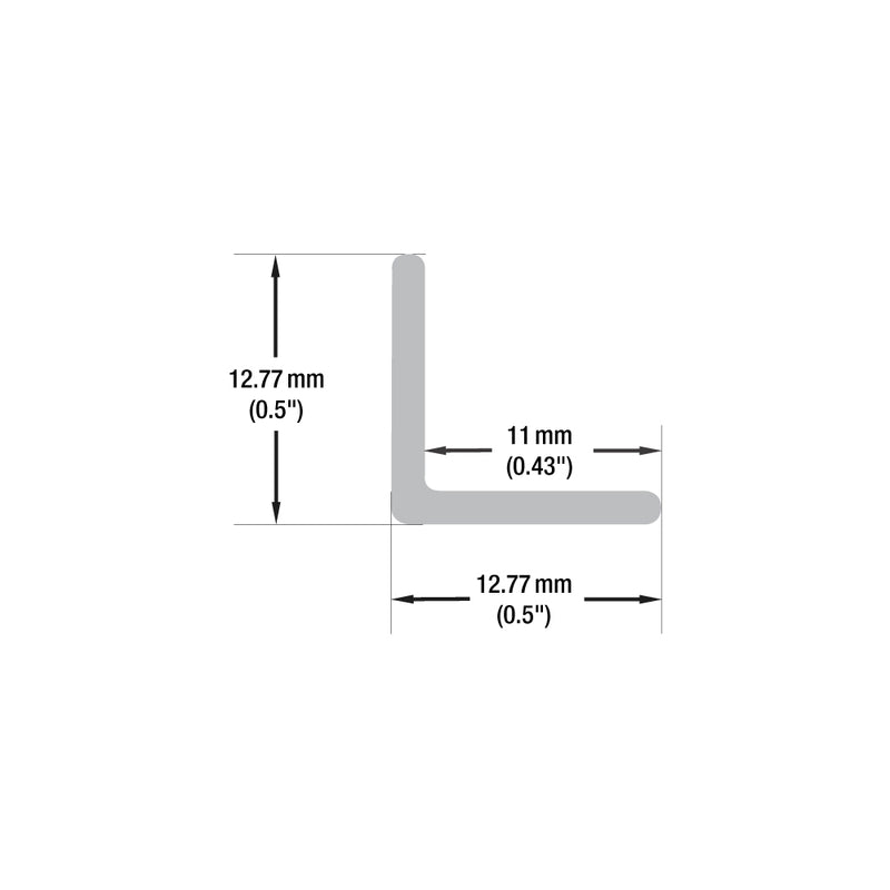 Type 38A, 1/2Inch Aluminum L Channel, 3.65Meter (12ft)