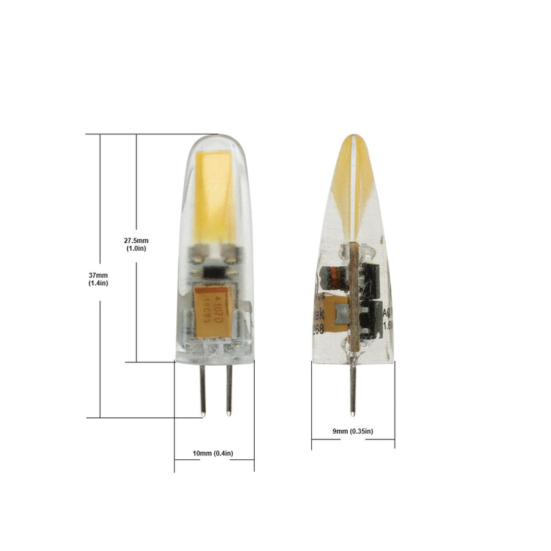 G4 Bulb Bi-Pin COB LED, 12V 2W 6000K(Cool White) - ledlightsandparts