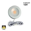 Round LED Retrofit Cabinet Puck Light, 12V 3.5W 3000K(Warm White) Silver Grey - ledlightsandparts