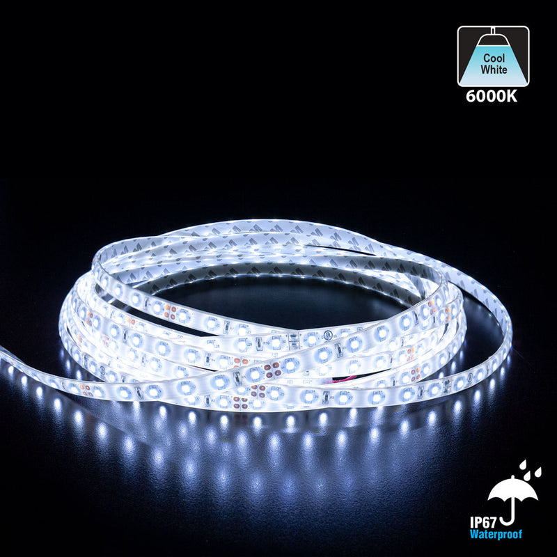 10M(32.8ft) Waterproof LED Strip 3528, 24V 1.5(w/ft) 126-144(Lm/ft) CCT(3K, 6K) - ledlightsandparts