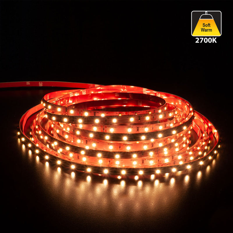 10M(32.8ft) Indoor LED Strip 3528, 12V 1.5(w/ft) 128-146(Lm/ft) 60(LEDs/m) CCT(2.7K, 3K, 3.5K, 4K, 5K), lightsandparts