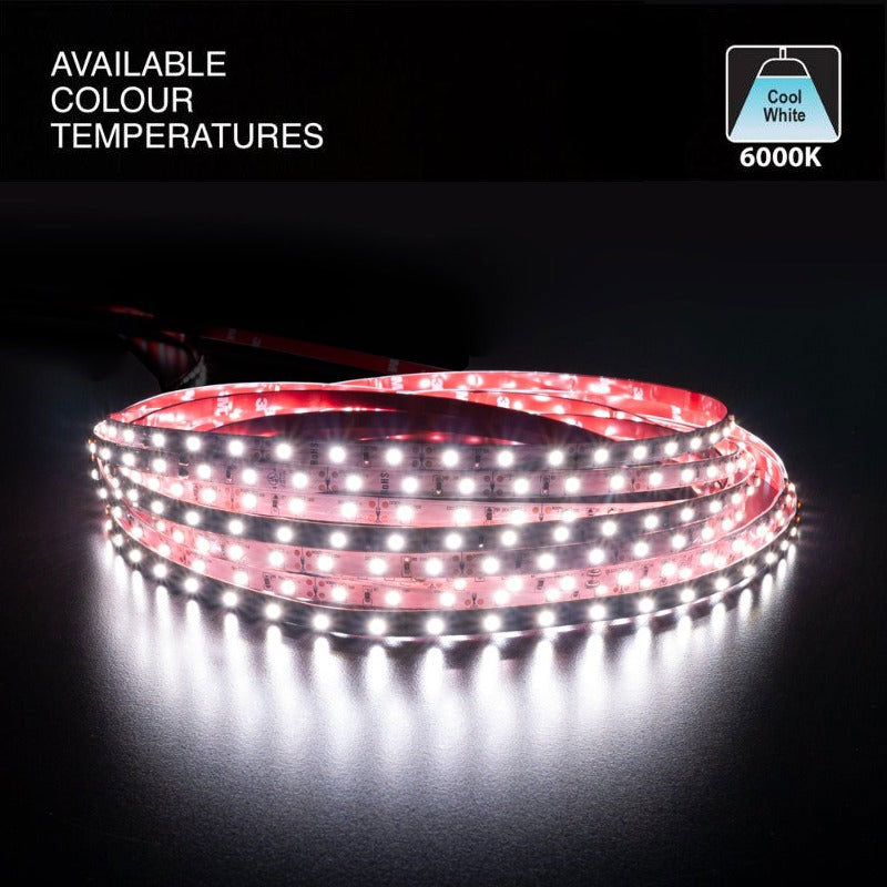 10M(32.8ft) Indoor LED Strip 3528, 12V 1.5(w/ft) 126-144(Lm/ft) 60(LEDs/m) CCT(6K)