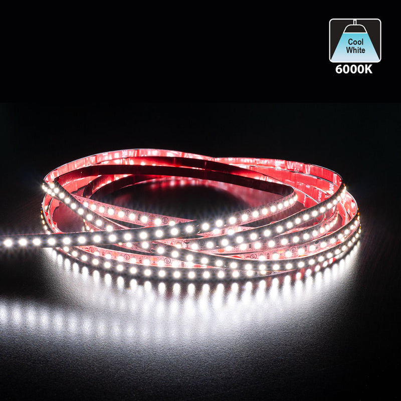 5M(16.4ft) Indoor LED Strip FS-3528-6000-120-12-NS, 12V 3(w/ft) 6K(Cool White) - ledlightsandparts