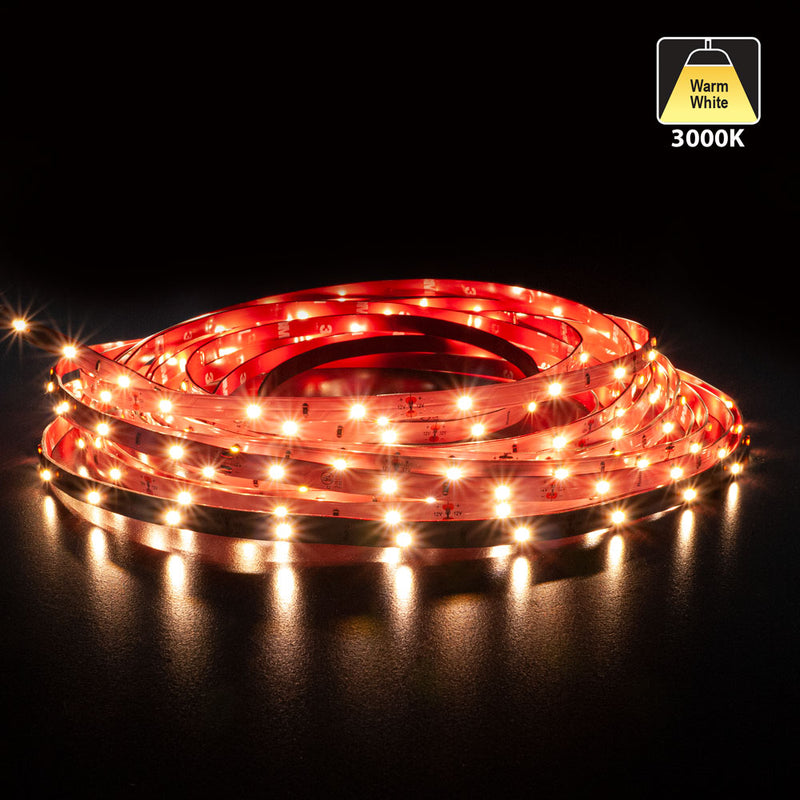 10M(32.8ft) Indoor LED Strip FS-3528-3000-30-12-NS, 12V 0.75(w/ft) 3K(Warm White) - ledlightsandparts