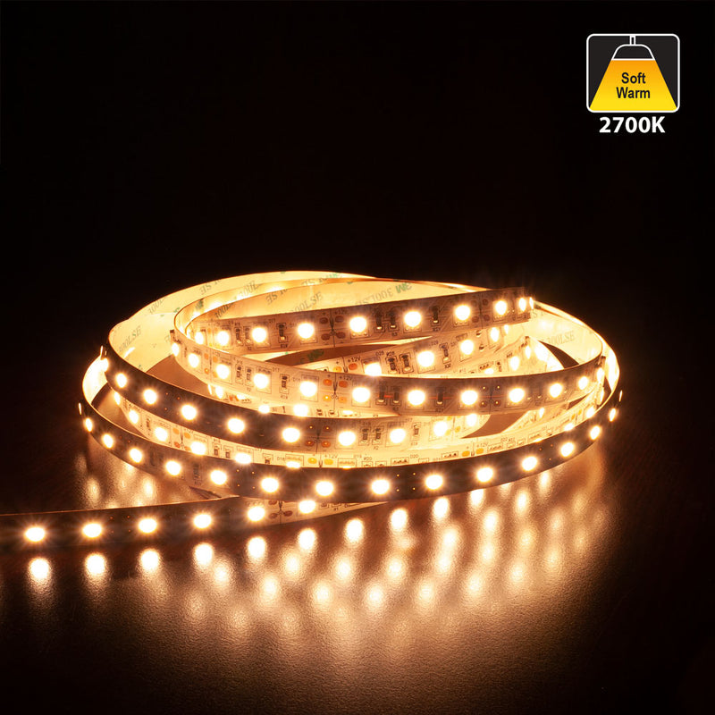 5M(16.4ft) Indoor LED Strip 5050, 12V 4.5(w/ft) 360-396(Lm/ft) 60(LEDs/m) CCT(1.5K, 2.7K, 4K, 5K) - ledlightsandparts