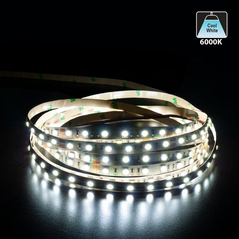 5M(16.4ft) Indoor LED Strip 5050, 24V 4.5(w/ft) 360-396(Lm/ft) 60(LEDs/m) CCT(3K, 4K, 6K) - ledlightsandparts