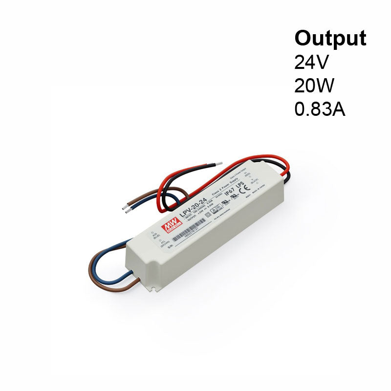 Mean Well LPV-20-24 Non-Dimmable LED Driver, 24V 0.83A 20W