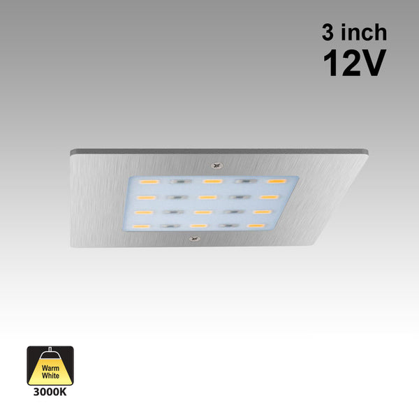 5W LED Square Ultrathin Cabinet Puck Light Surface Mounted Warm White (3000K) - ledlightsandparts
