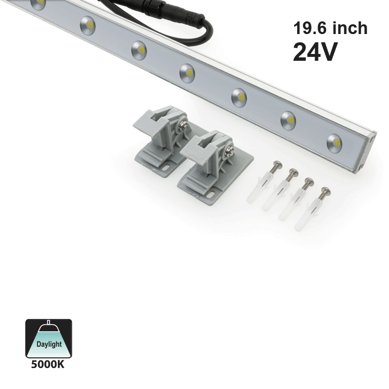 500mm(19.6in) Linear LED Wall Washer B6IB2434, 24VDC 7.3W 5000K(Daylight)