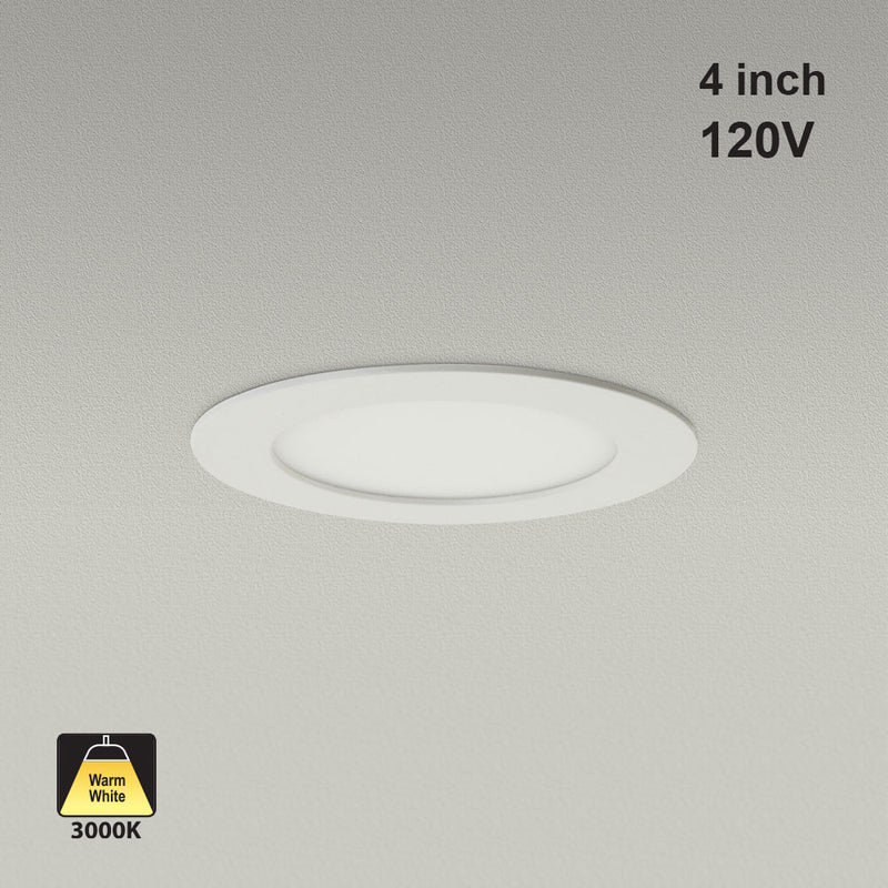4 inch Dimmable LED Panel Light 120V 9W 3000K(Warm White)