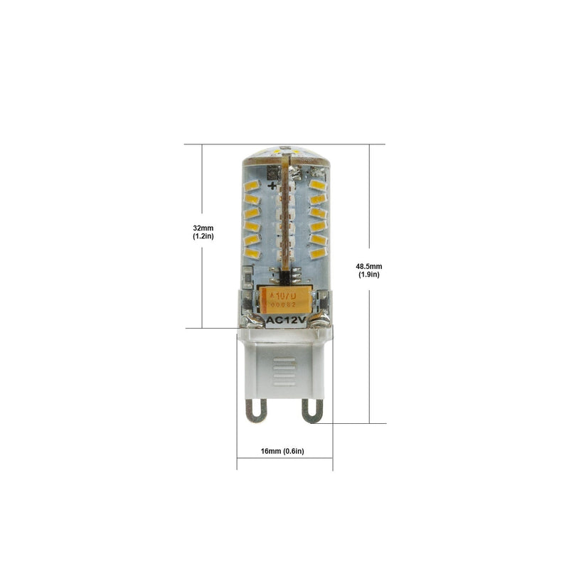 G9 LED Bi-pin Base Light Bulb, 12V 2W 6000K(Cool White) - GekPower