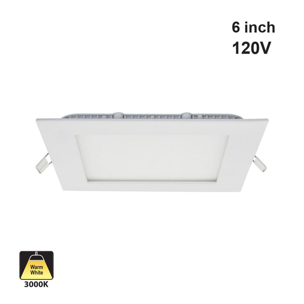 6 inch Square LED Panel Light LP-MGFTD-17212, 120V 12W 3000K(Warm White)
