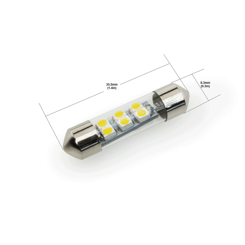 Festoon LED Bulb 36mm, 12V 0.5W 6000K(Cool White)