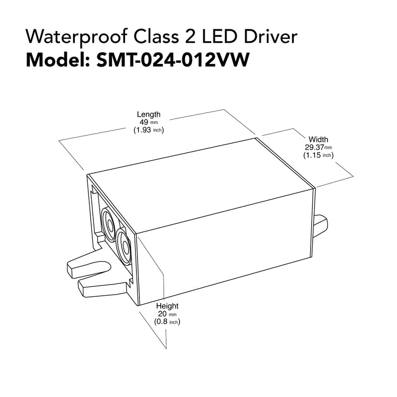 SMT-024-012VW Smart Non-Dimmable LED Driver, 24V 0.5A 12W