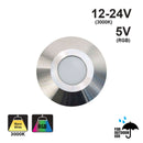 Round Outdoor Dimmable LED Step Light/ Pathway Light Flat Bevel Trim Stainless Steel TYPE5 3000K, RGB
