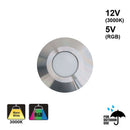 Round Outdoor Dimmable LED Step Light/ Pathway Light Flat Bevel Trim TYPE6 3000K, RGB