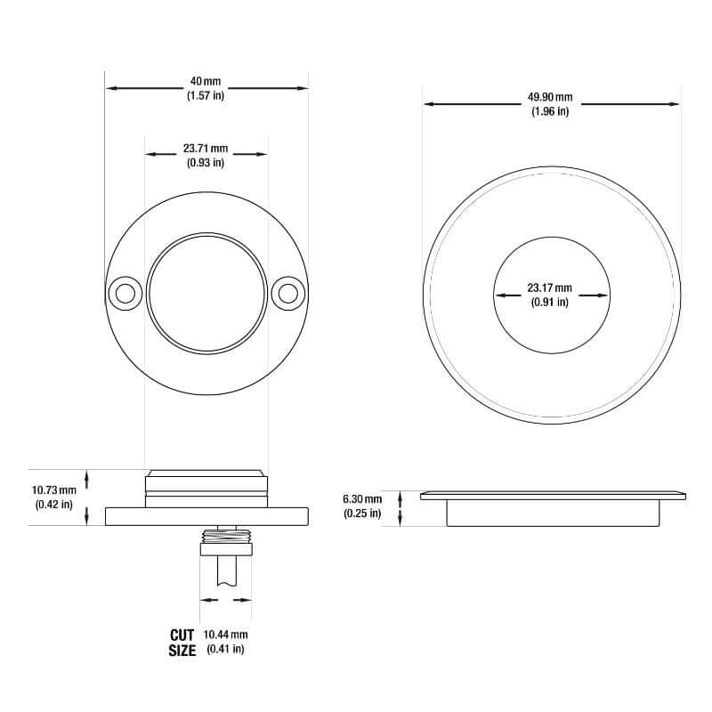 Round Outdoor Dimmable LED Step Light/ Pathway Light Flat Trim TYPE7 3000K, RGB