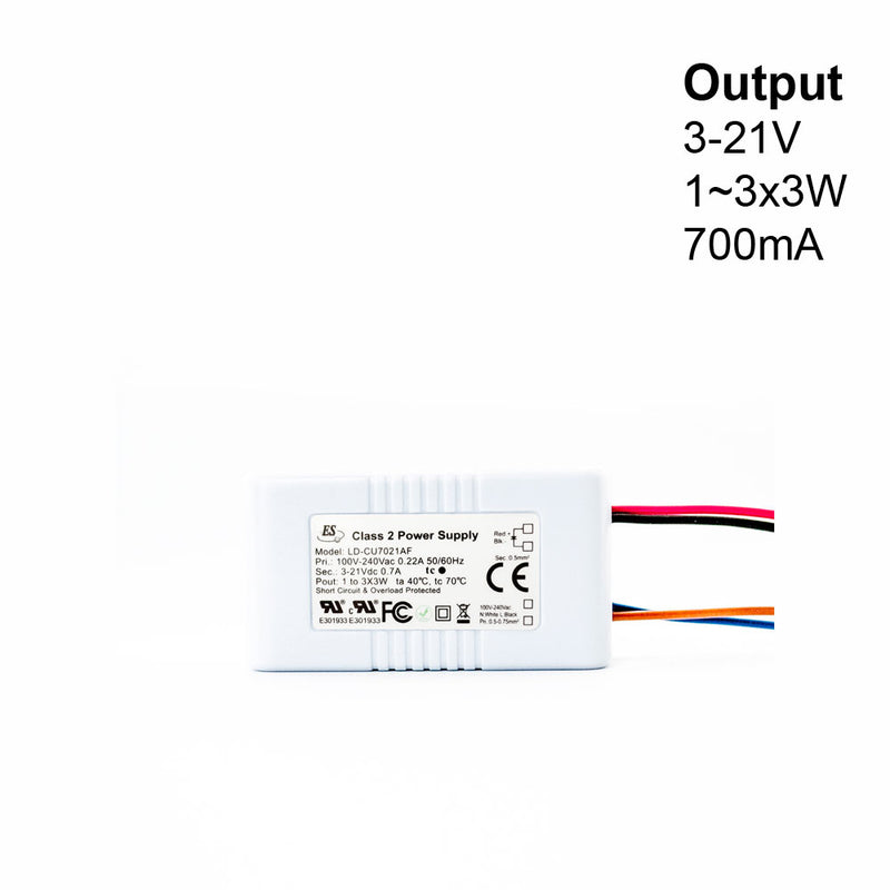 ES LD-CU7021AF Constant Current LED Driver, 700mA 3-21V 1-3X3W max - ledlightsandparts