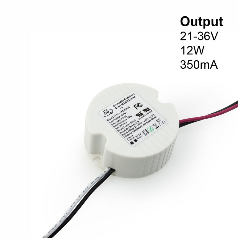 ES LD012D-CA03536-26 Constant Current LED Driver, 350mA 21-36V 12W max - ledlightsandparts