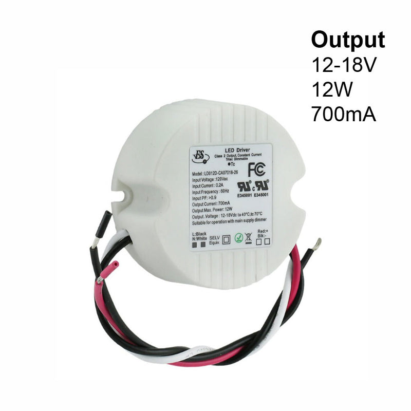 ES LD012D-CA07018-26 Constant Current LED Driver, 700mA 12-18V 12W max - ledlightsandparts