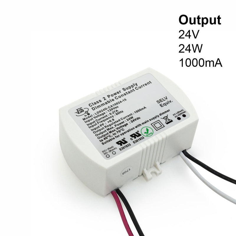 ES LD024D-CA10024-15 Constant Current LED Driver, 1000mA 24V 24W - ledlightsandparts