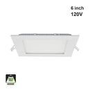 6 inch Square LED Panel Light LP-ULFTD-17512, 120V 12W 4000K(Natural White)
