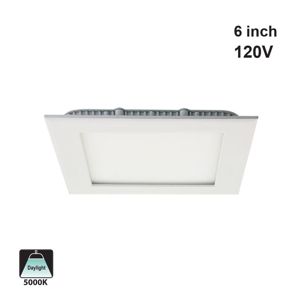 6 inch Square LED Panel Light LP-ULFTD-17512, 120V 12W 5000K(Daylight)