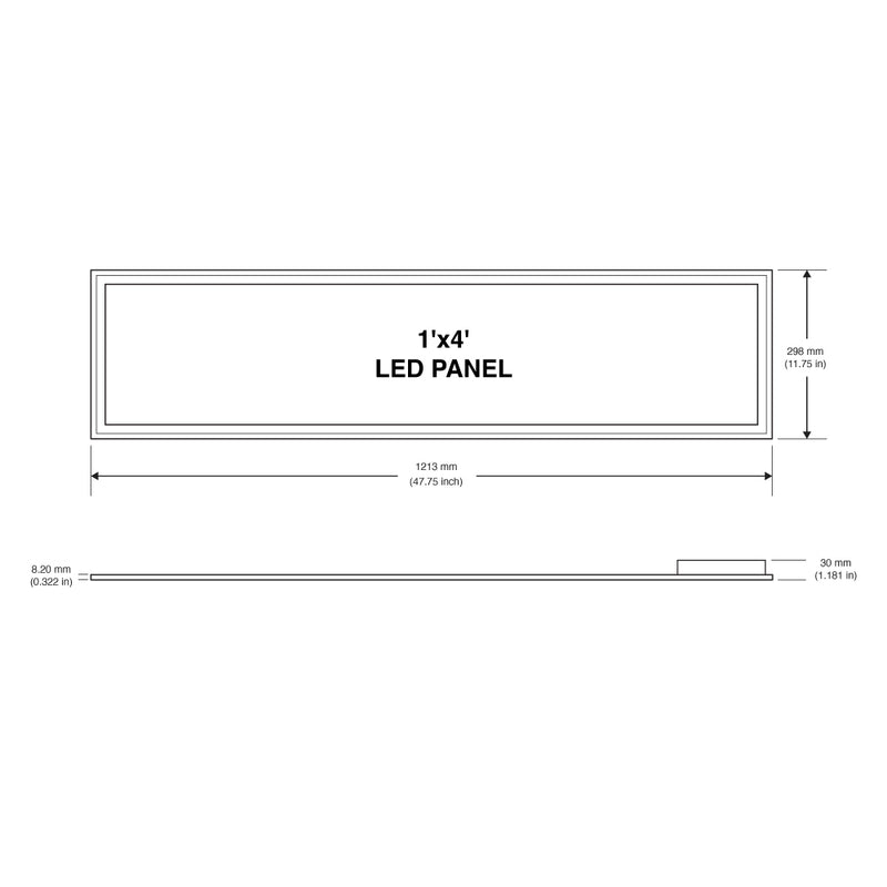 1ft x 4ft LED Panel 120V Dimmable LED Backlit Panel Light 0-10V dimming  3CCT