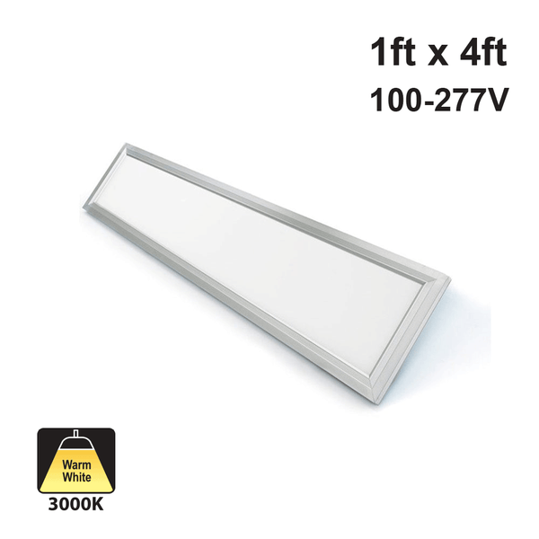 1ft x 4ft 120V Dimmable LED Panel Light 0 10V dimming 3000K Warm White