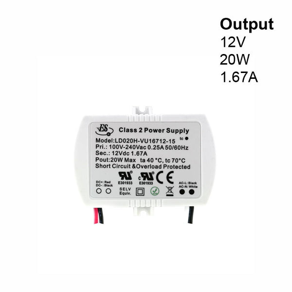ES LD020H-VU16712-15 Constant Voltage LED Driver 12V 20W 1670mA