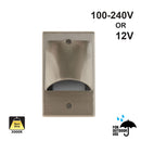 RT05HV Single Gang LED Step Light/ Pathway Light, 100-240V or 12V 2W 3000K(Warm White)