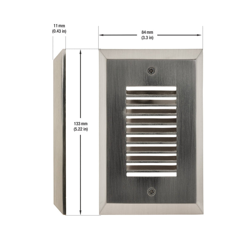 Vertical RT05HV Single Gang LED Step light, 100-240V 2W 3000K(Warm White) Brushed Nickel, gekpower