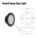 RD05HV-30K 120V Round Gang LED Step light 3W 3000K (Engine Only)