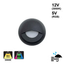 Round Outdoor Dimmable LED Step Light/ Pathway Light Eyelid Trim Black TYPE1 3000K, RGB