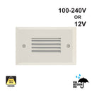 Horizontal RT05HV Single Gang LED Step Light/ Pathway Light, 100-240V or 12V 2W 3000K(Warm White) White