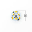 12V 6 SMD 2835 LED Flat Round PCB Dimmable Warm White (2700K), gekpower
