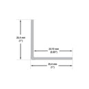 Type 38C, 1Inch Aluminum L Channel, 3.65Meter (12ft)