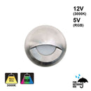 Round Outdoor Dimmable LED Step Light/ Pathway Light Eyelid Trim Stainless Steel TYPE9 3000K, RGB