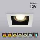 MTR-75T Recessed LED Light Fixture, 3.5 inch Single Head Square White