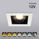 MTR-76T Recessed LED Light Fixture, 3.5 Single Head Square White